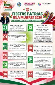 ¡Isla Mujeres se prepara para una gran fiesta mexicana! Presentan cartelera de Fiestas Patrias 2026
